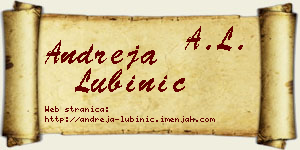 Andreja Lubinić vizit kartica
